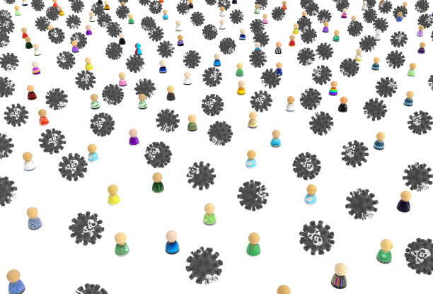 卡通人群，雷区缺口图片下载