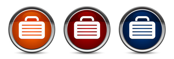 包图标独家蓝色红色和橙色圆形按钮设计集图片下载