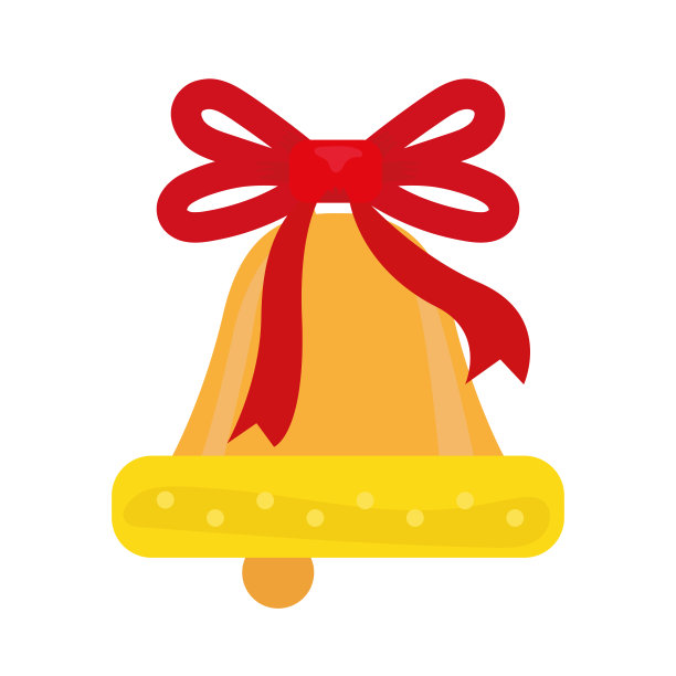 孤立的圣诞钟图标图片下载