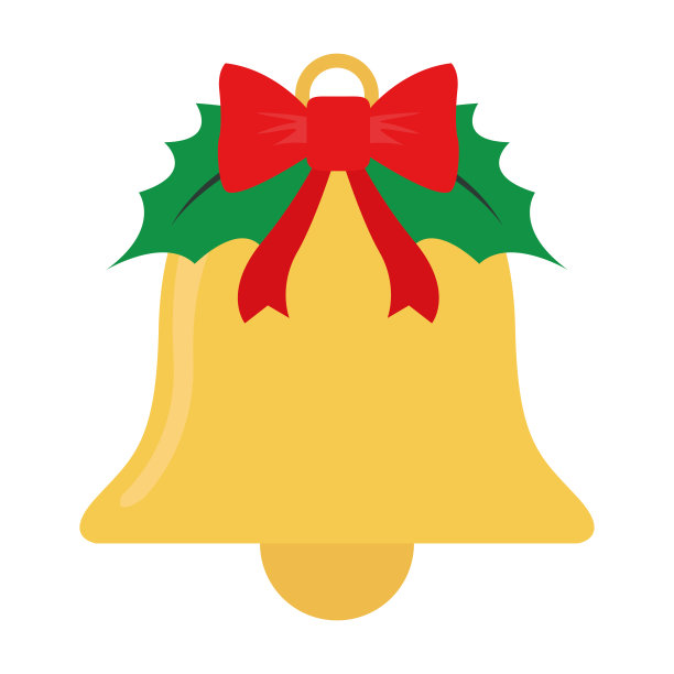 孤立的圣诞钟图标图片下载