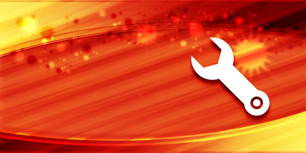 扳手图标特别夏季阳光橙色横幅背景明亮的插图图片下载