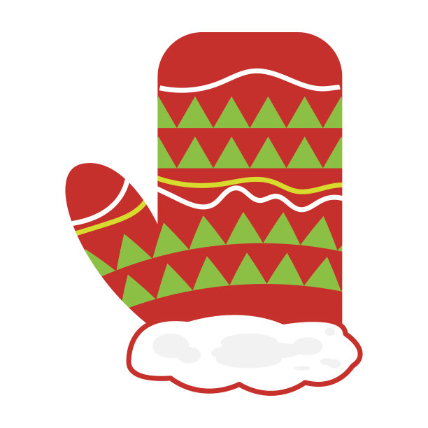 孤立的圣诞手套图标图片下载