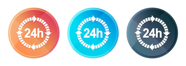 24小时配送圆形按钮图片下载