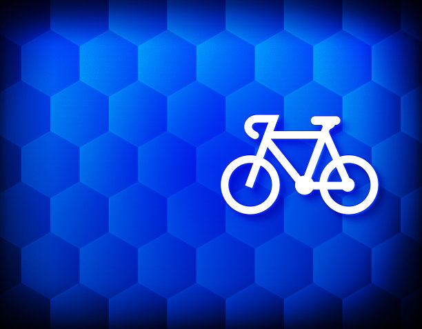 自行车图标六边形创意抽象蓝色背景无缝六边形插图设计图片下载