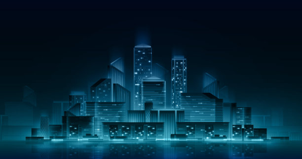 霓虹灯夜景。图片下载