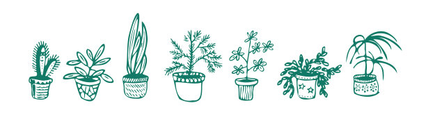 斯堪的纳维亚风格的植物。城市丛林花在家庭和办公室花园和装饰花盆。简约的室内设计。手绘。矢量图孤立在白色上图片下载