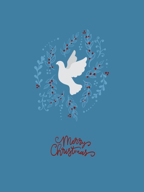 白色鸽子的圣诞卡片图片下载