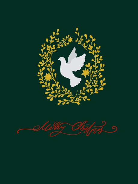 白色鸽子的圣诞卡片图片下载