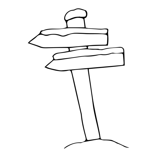 Post指针与雪，徒手绘图，矢量插图卡通风格。图片下载