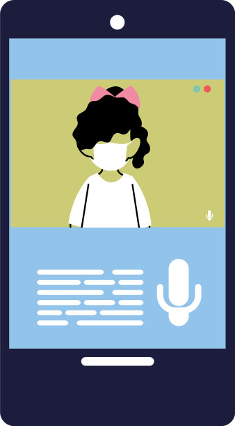 戴着口罩发短信的孩子们图片下载