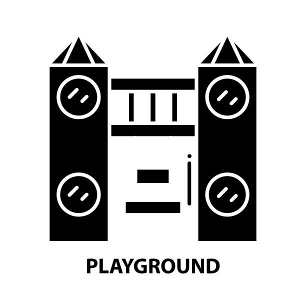 操场图标，黑色矢量符号与可编辑的笔触，概念插图图片下载