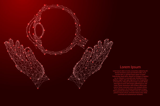 眼睛和两握保护手图片下载