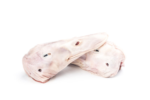 新鲜鸭头，白色背景图片下载