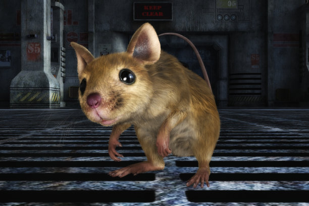 一个小家鼠的3D插图图片下载