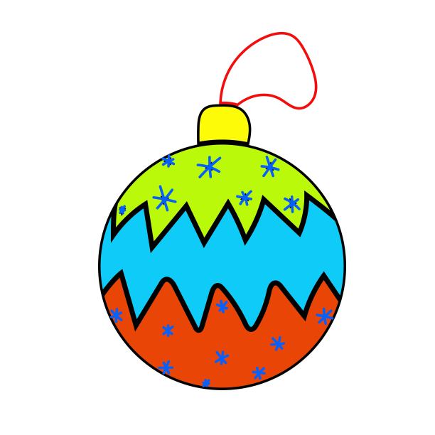 圣诞装饰品在粉红色，装饰球在圣诞树上手绘，向量对象图片下载