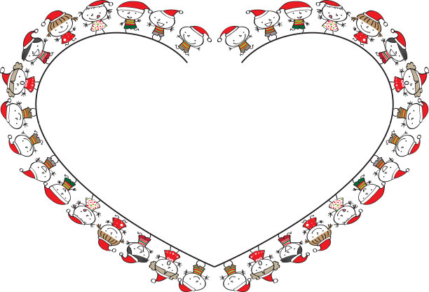 矢量卡通小朋友圣诞快乐边界背景图片下载