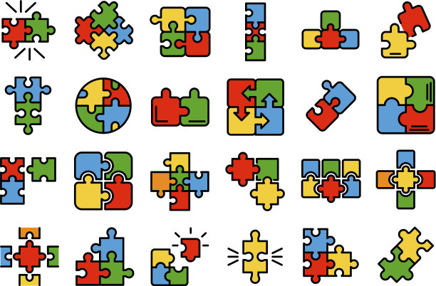 拼图图标平图片下载