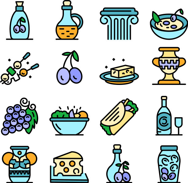 希腊美食图标图片下载