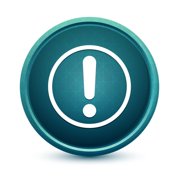 感叹号图标亮蓝色圆形按钮插图图片下载