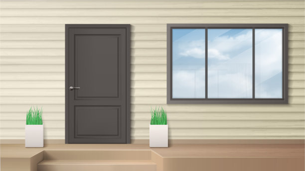 前门住宅入口现代住宅立面图片下载