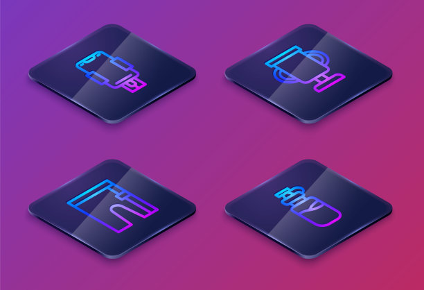 设置等距线移动支架，自行车短裤，奖励杯与自行车和运动瓶装水。蓝色方块按钮。向量图片下载