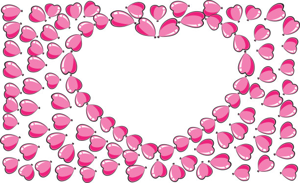 矢量心形边框背景图片下载