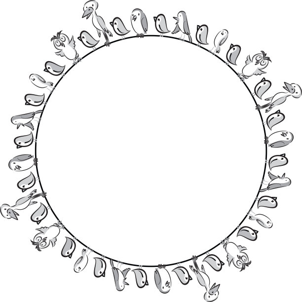 矢量卡通小鸟边界背景图片下载