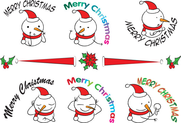 矢量卡通雪人表情集图片下载