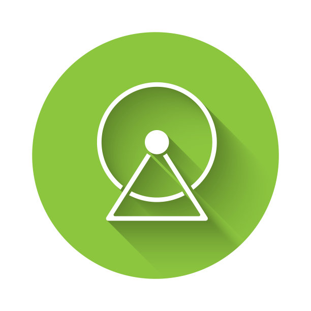 白色仓鼠轮图标孤立与长影子图片下载