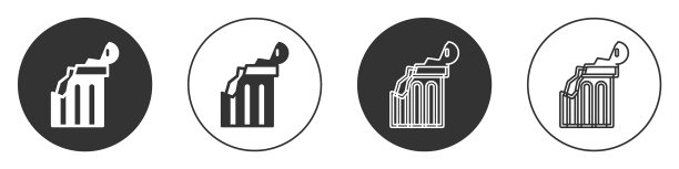 黑破古柱图标孤立上白图片下载