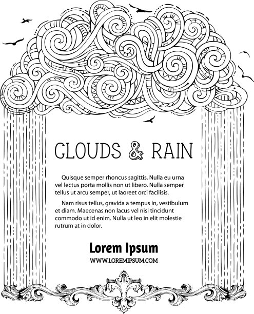 涂鸦雨云背景图片下载