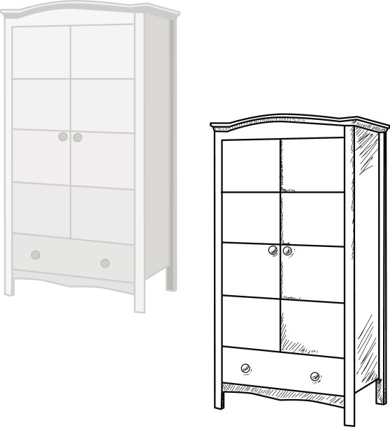 孤立的白色橱柜图片下载