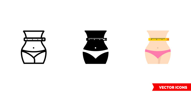 瘦身图标3种类型孤立标志图片下载