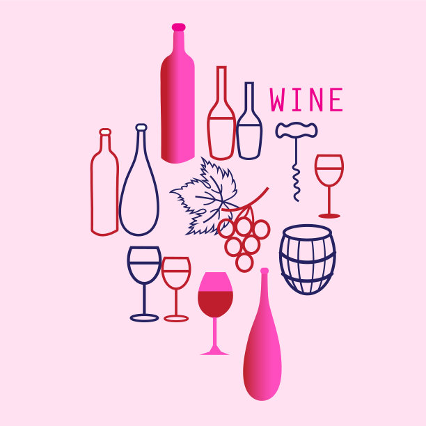 葡萄酒元素集图片下载
