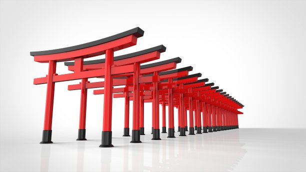 大门的神社多个3d渲染。jpg图片下载