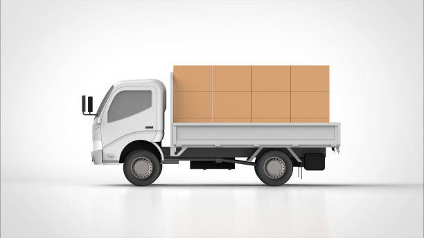 倾卸卡车和装载侧3d渲染。jpg图片下载