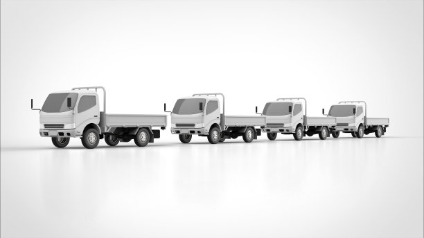 倾卸卡车多个角度3d渲染。jpg图片下载