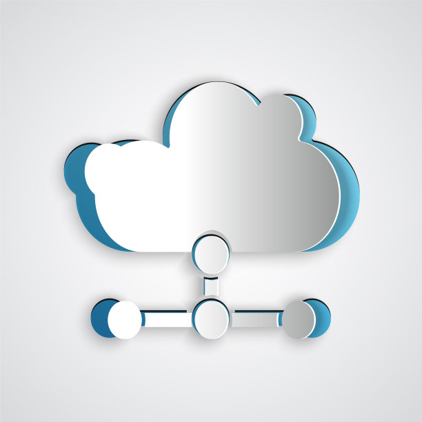 剪纸网络云连接图标隔离图片下载