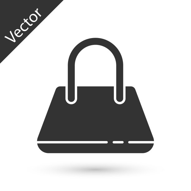 灰色手提包图标孤立在白色背景图片下载