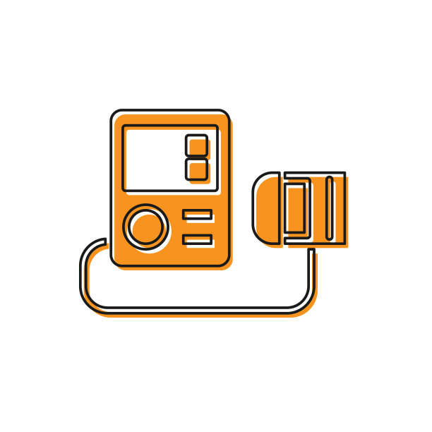 橙色的血压图标孤立在白色上图片下载