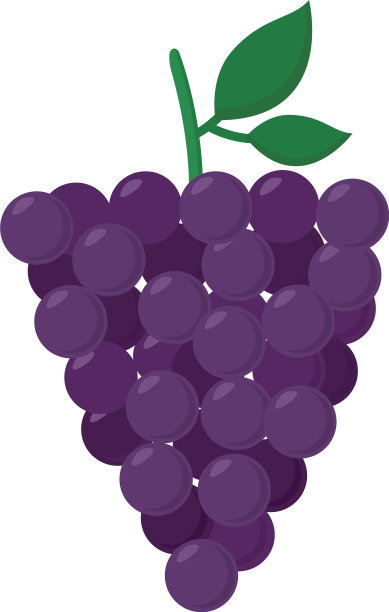 葡萄水果平式图标设计图片下载