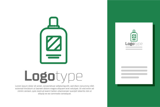 绿色线瓶洗发水图标隔离上图片下载