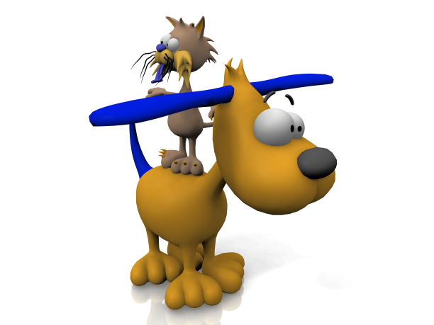 白色背景上的猫和狗”n图片下载