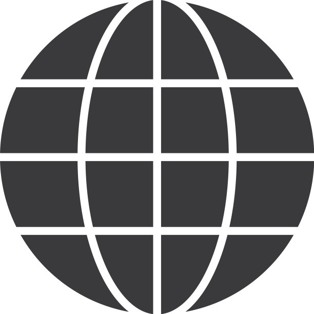全球网络球体图标剪影风格图片下载