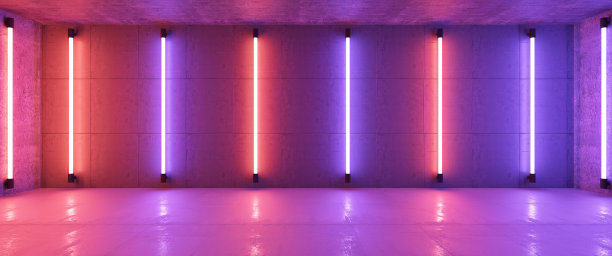 抽象的霓虹灯墙素材图片