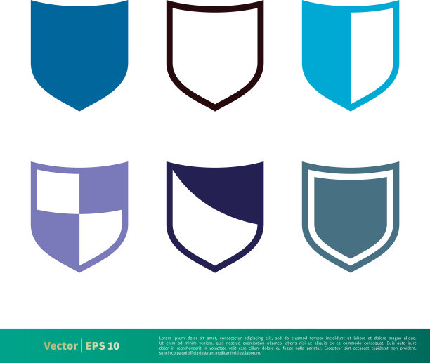 设置彩色盾牌图标标识eps模板设计图片下载