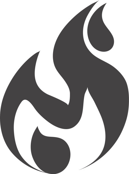 炽热火焰剪影设计图标图片下载