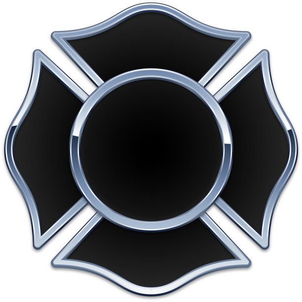 空白消防救援标志黑色基础铬装饰图片下载