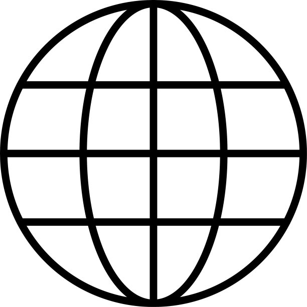 全球网络球体图标线条风格图片下载