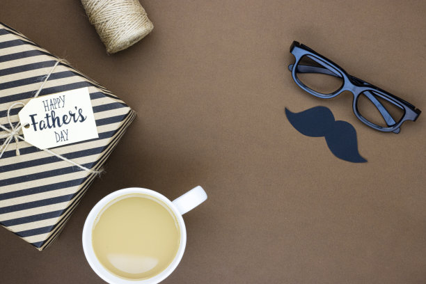眼镜，胡子，父亲节礼物，俯视图图片下载